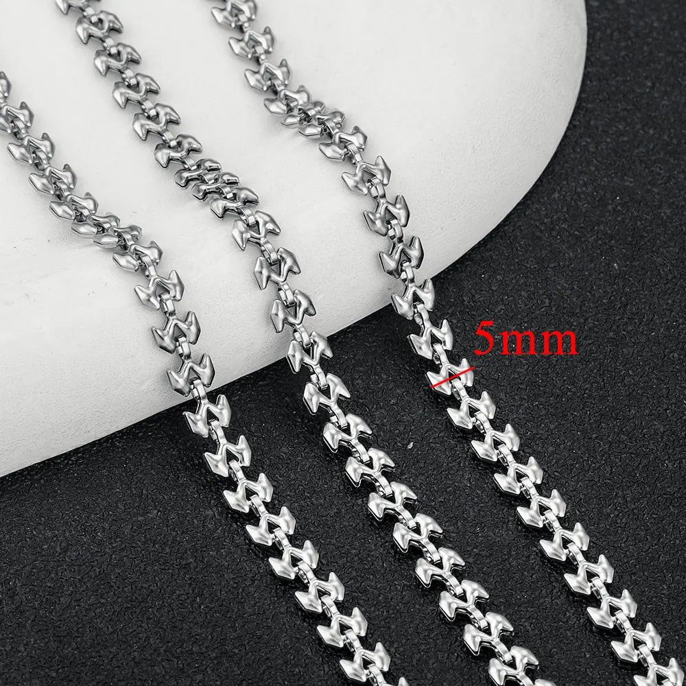 1 Meter Stainless Steel Chain Oval Heart Dolphin Hip Hop NK Cable for DIY Necklace Bracelet Jewelry Making Accessories Wholesale