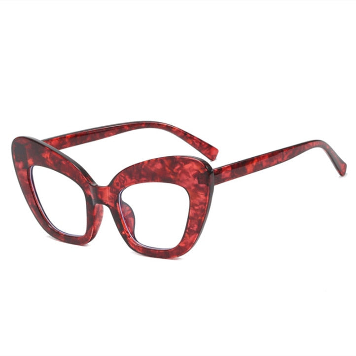 2022 New Fashion Vintage Anti Blue Light Cat Eye Women Glasse Retro Designer Eyeglasse Frame Ladies Ins Trending Clear Computer