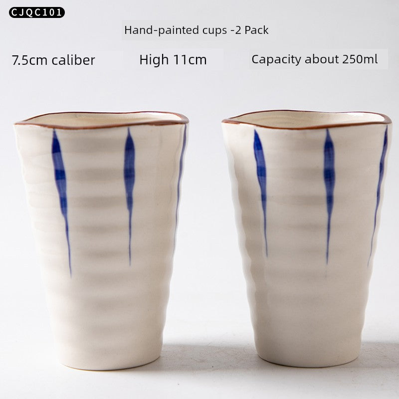 Cup Ceramic Mug with Cover Spoon Tea Cup Retro Domestic Coffee Cup Creative Personalized Trend Couple's Cups