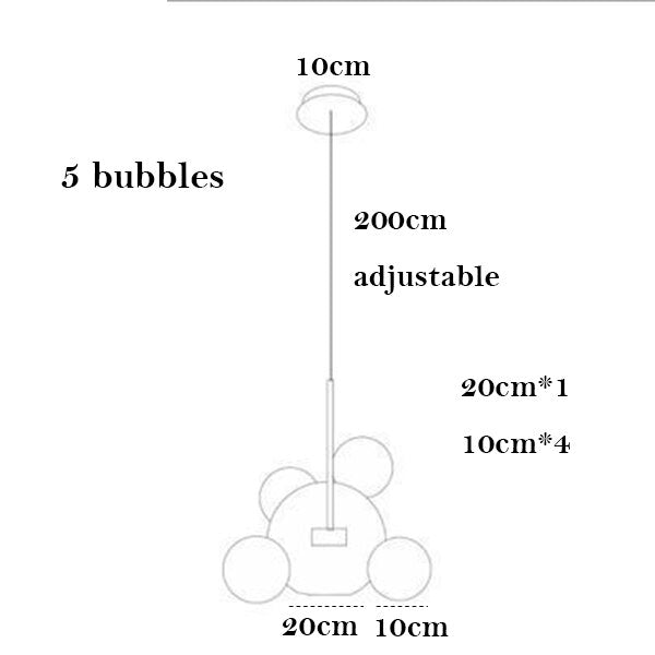 Modern Led Chandelier for Living Room Indoor Lighting Clear Frosted Glass Lampshade Kitchen Pendant Lamp Dining Room Home Decor
