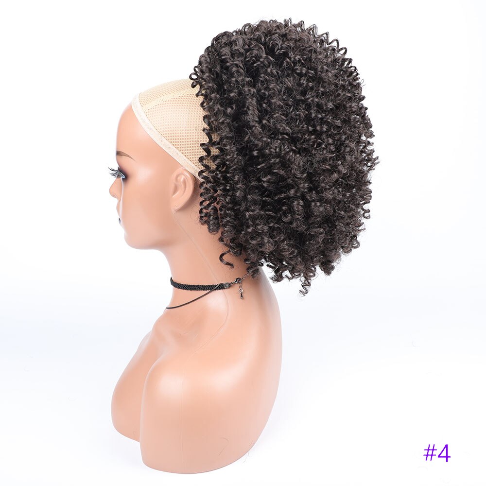 Synthetic Long Afro Kinky Curly Ponytail Synthetic Drawstring Ponytail Clip-In Hair Extension For Women Natural Looking