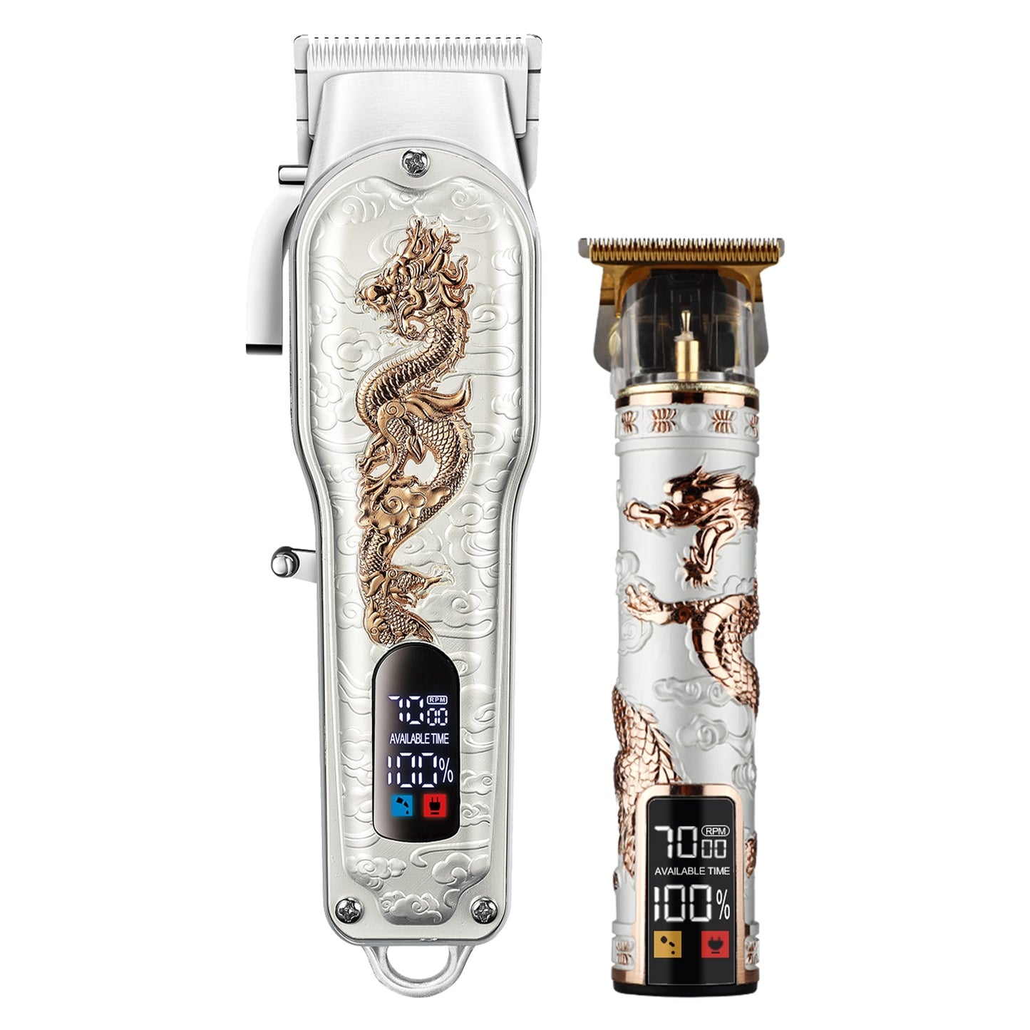 HIENA White Set Dragon Professional Hair Clipper Cordless Hair Trimmer For Men Shaver Hair Cutting Machine Barber Machin Beard