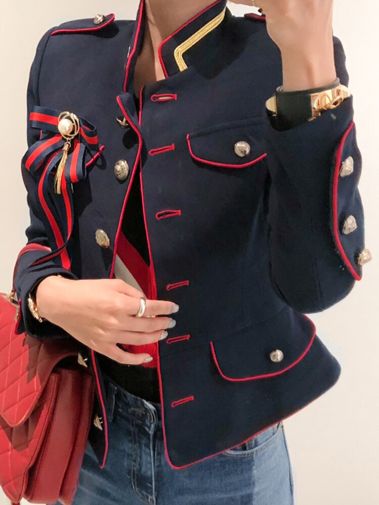 Fashion Korean Women Coat High Quality Vintage Temperament Formal Classic Mujer Suit Outerwear Femme Jacket Blazer Spring Autumn