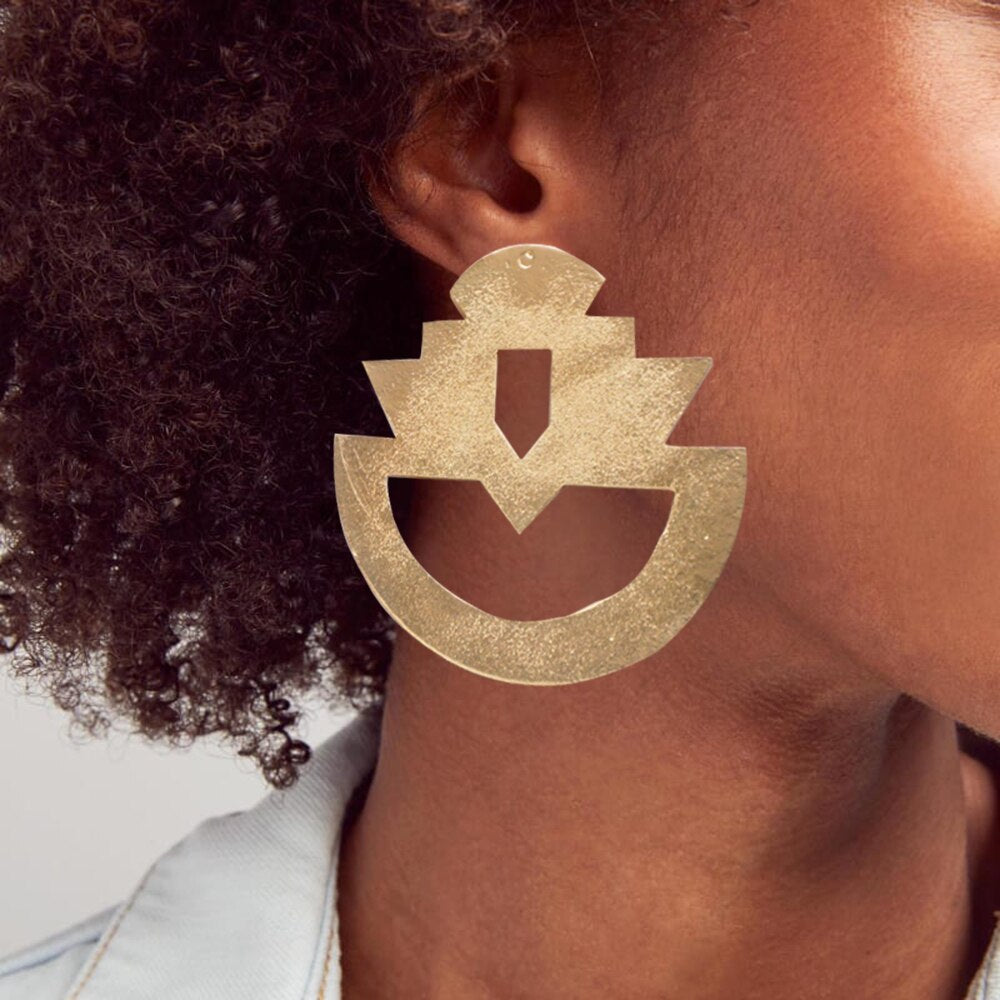 Special Pendant Geometric Earrings For Women Gold Color Metal Big Earring Wedding Party Gift Dangle Drop Earrings 2022