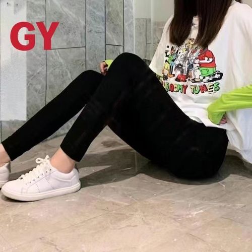 New Autumn Winter High Waist Stretch Thicken Velvet Women Leggings Blingbling Hot Drilling Ankle-length Bottoming Pants Black
