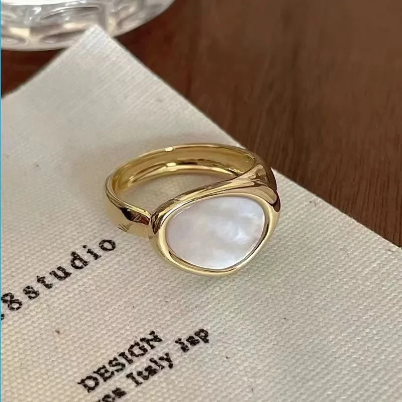 Trendy Retro Drip Glaze Open Rings Geometric Colorful  for Women Adjustable Exquisite Gold Color Finger Rings Jewelry Gifts
