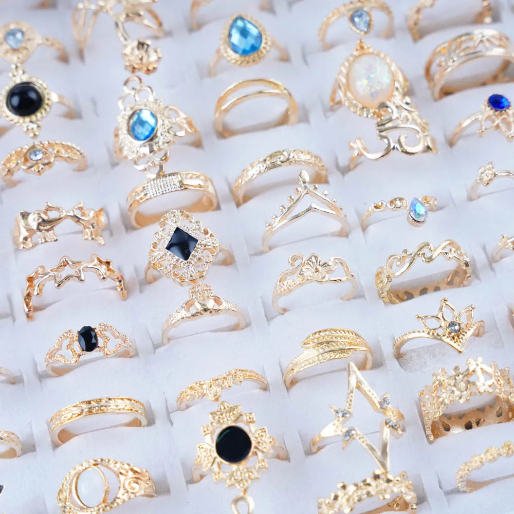 20Pcs/Lot Punk Snake Animal Hollow Star Moon Kuncle Rings for Women Joint Finger Mix Style Jewelry Party Gifts