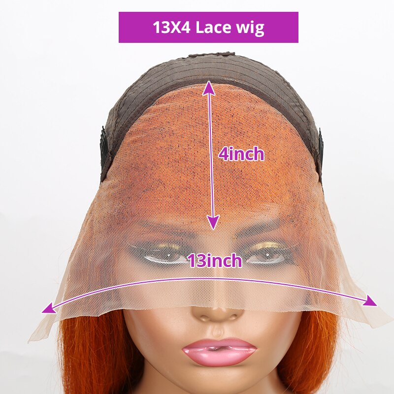 Orange Ginger Lace Front Wig Jerry Curly Human Hair Wig 13x4 Lace Front Human Hair Wigs 180 Density Ginger Curly Wig Closure Wig