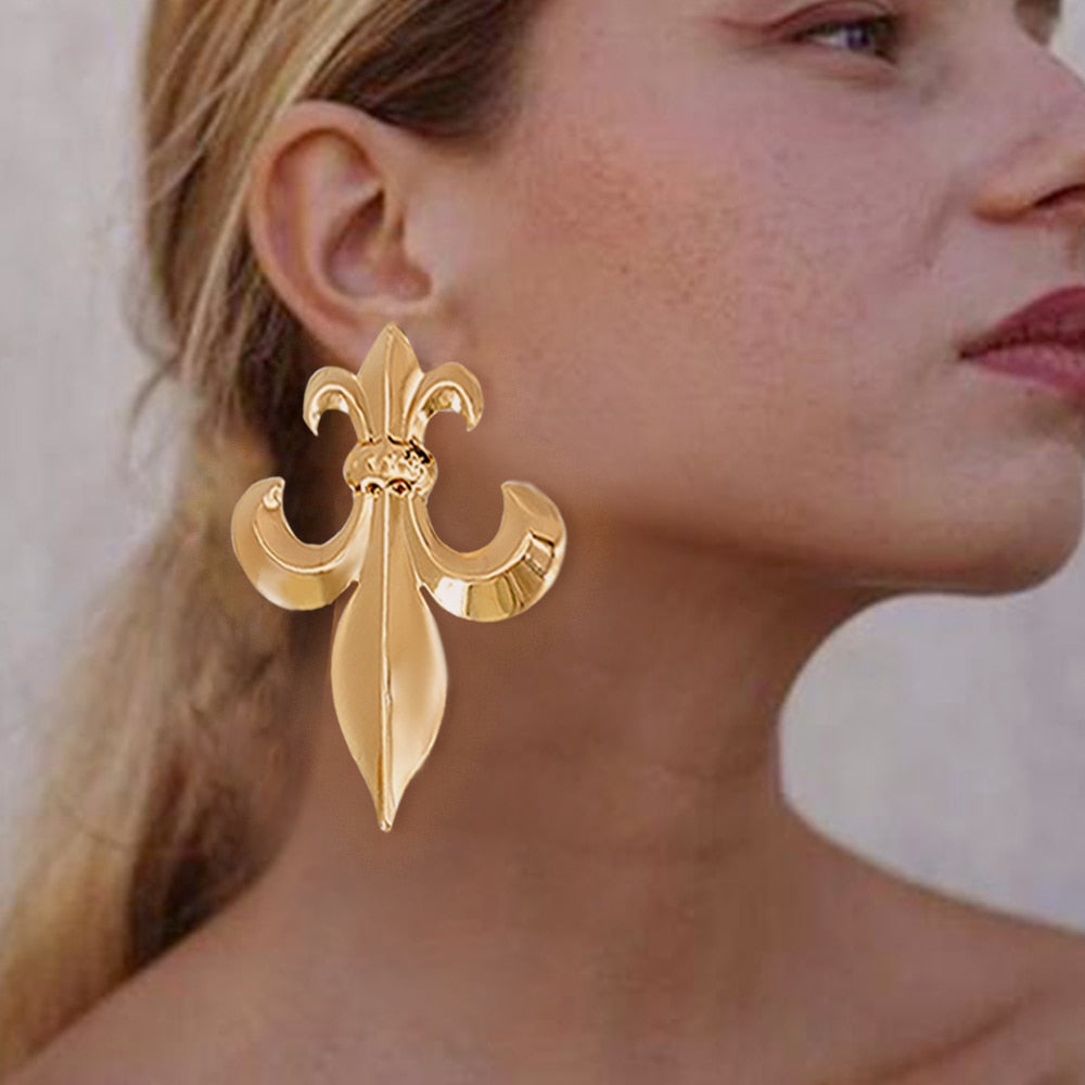 Fine Jewelry Big Round Earrings Stud Big Pendant Dangle Drop Earrings Flower Circle Hoop Earring Wedding Party Gifts