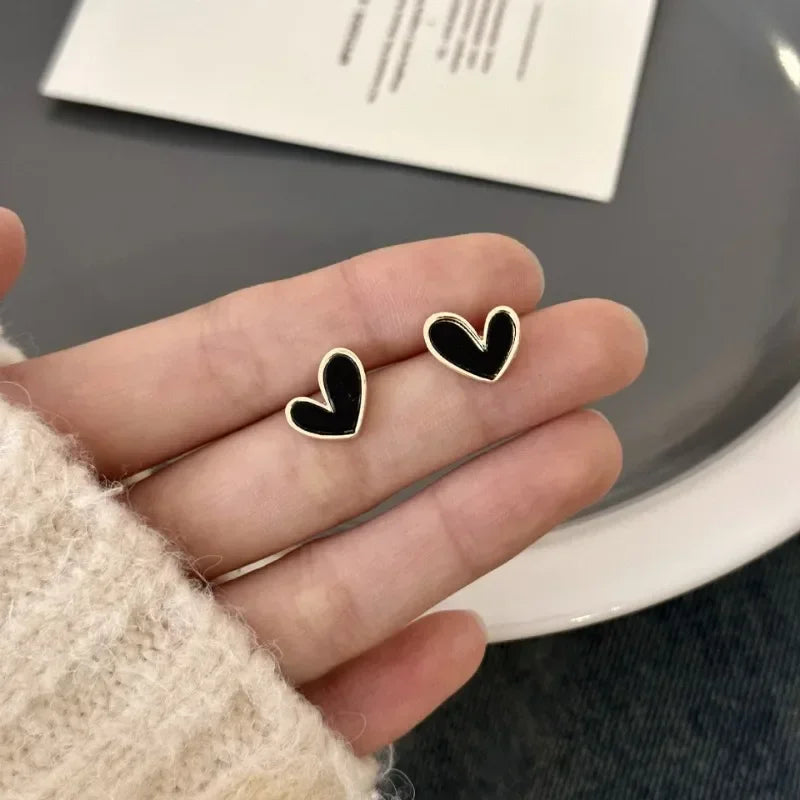 Cute Heart Stud Earrings for Women Girls Daily Wear Love Shape Earring Wedding Simple Ear Piercing Accessories Jewelry Gifts