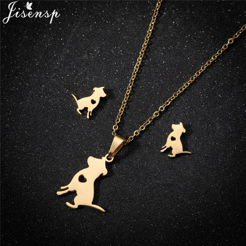 100% Cute Swallow Stainless Steel Pendents Necklaces for Women Small Lion Tiger Bee Snake Animal Earrings Stud Birthday Gifts