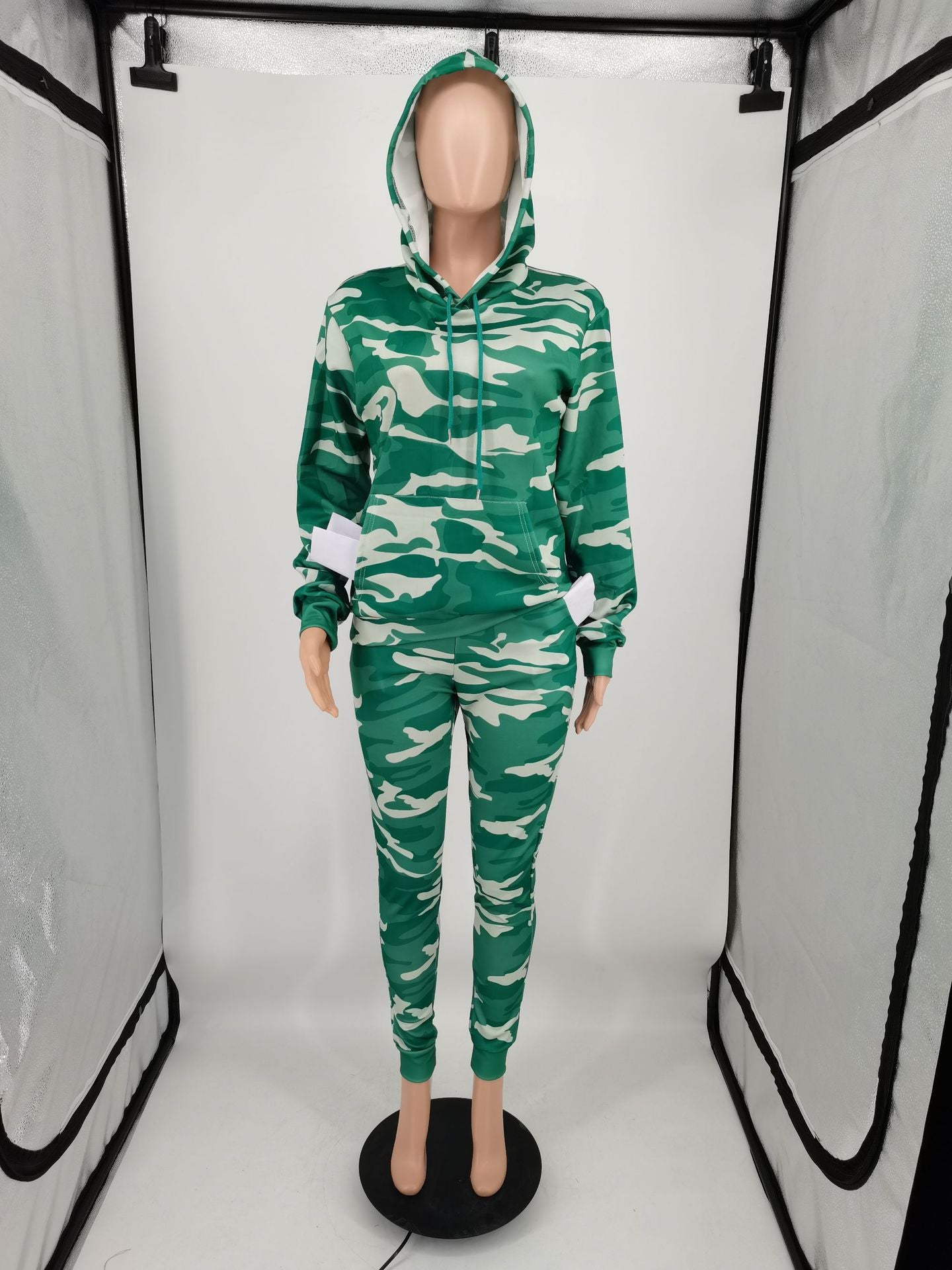 Ladies Camo Set Women Camouflage Tracksuit  Hoodies Sweatshirt Pants 2 Piece Sportwear Fall Outfits