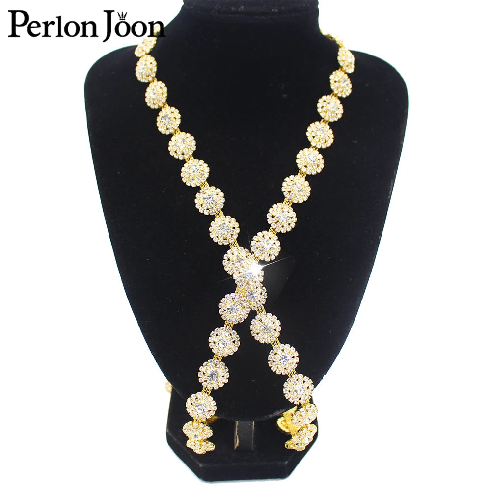 1 Yard 3D Crystal Blinking Rhinestone Trim Ribbon Gold Sliver Plated Metal Chain For Welding DIY Bag Shoes Accessories ML031