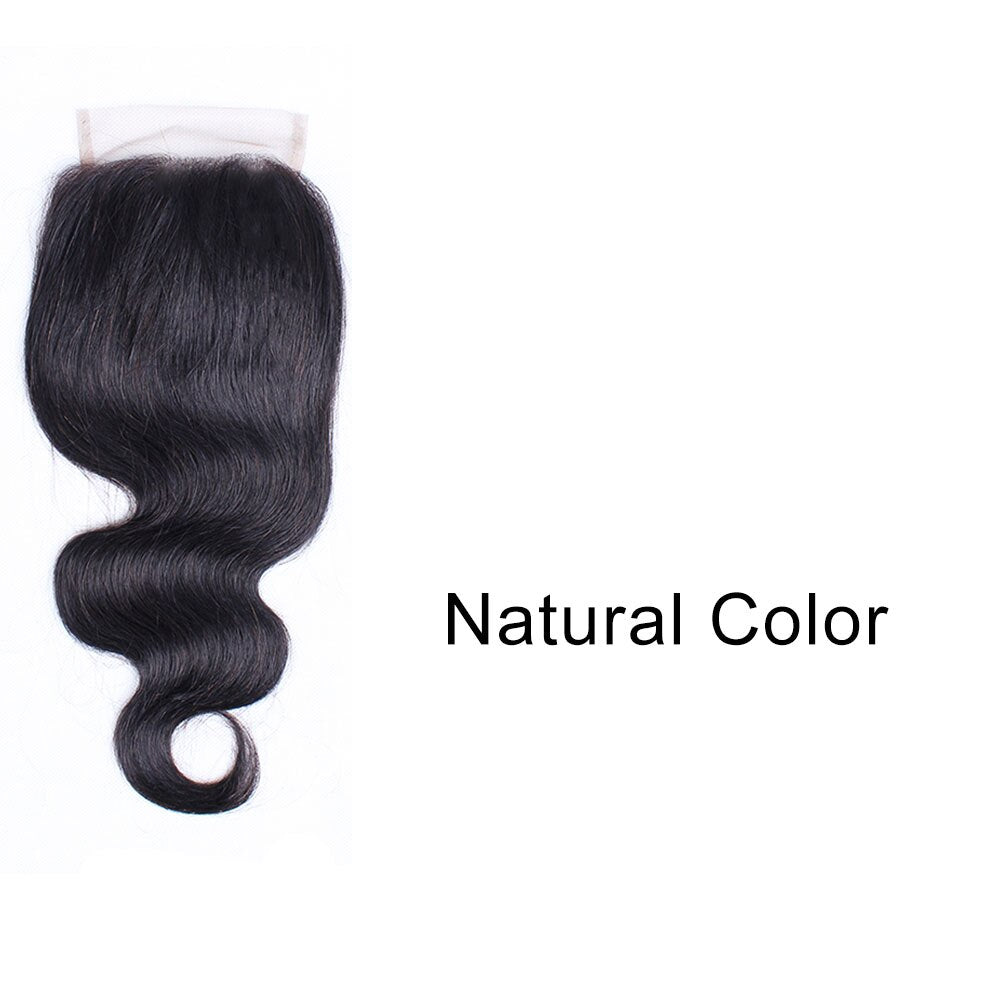 4x4 Lace Closure Body Wave Natural Color Dark Brown Highlight Honey Blonde Burgundy Indian Remy Human Hair Bobbi Collection