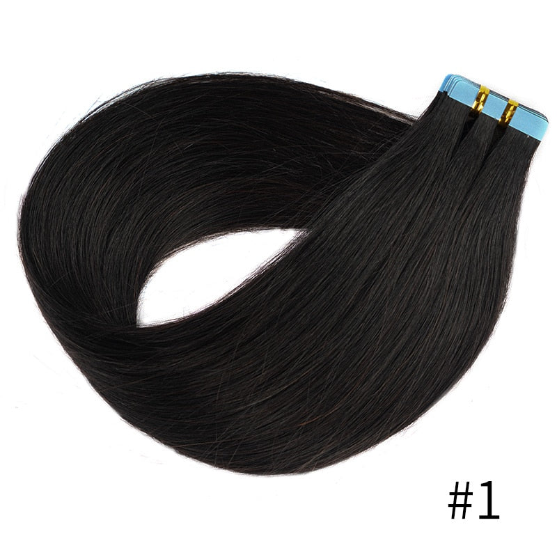 Veravicky Hair Tape In Hair Extensions Natural Human Hair Tiny Interface 4x0.8cm Skin Weft Remy 10pcs 16-24 inch For Thin Hair