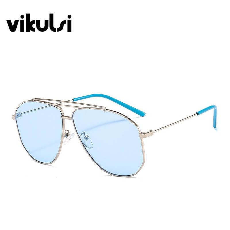Unisex Pilot Sunglasses Women Men Luxury Double Beam Sun Glasses Men Vintage Driving Eyewear Ocean Lenses Shades zonnebril dame