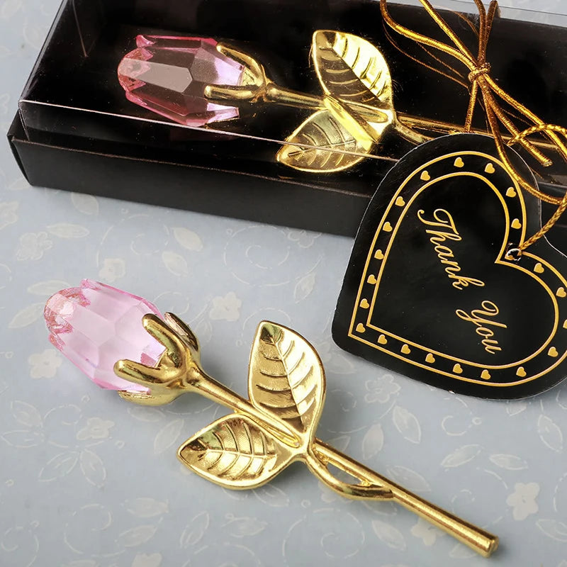 Artificial Rose Wedding Gift Decoration 1set Mothers Day Gift Girlfriend Gift Ornament Crystal Glass Rose Box Party Favor Lot