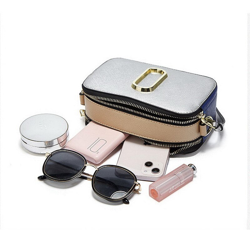 Diinovivo High Quality Square Bag For Women Crossbody Bag PU Leather Shoulder Bag Wide Strap Fashion Panelled Camera BagWHDV2411