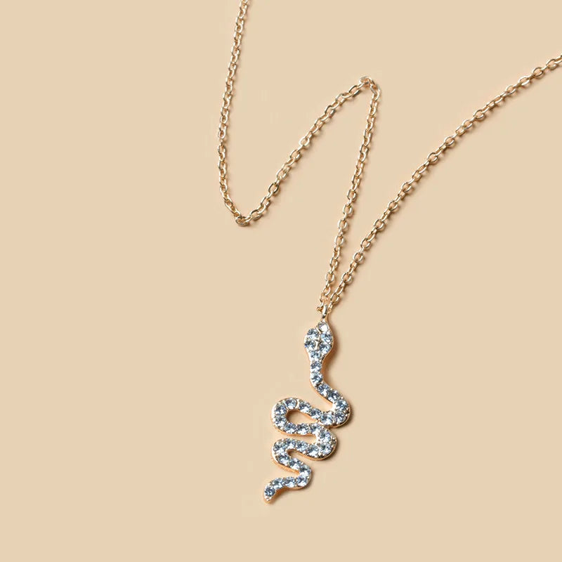New Snake Necklace Animal Pendant Women Snake Dangle Necklace Minimalist Style Alloy Trendy Female Birthday Jewelry Party Gift