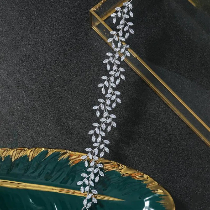 Luxury Bridal Headband Wedding Hair Pieces Zirconia CZ Bride Headpiece Tiaras Crowns 15 Years Girl Women Diadem Prom Headdress