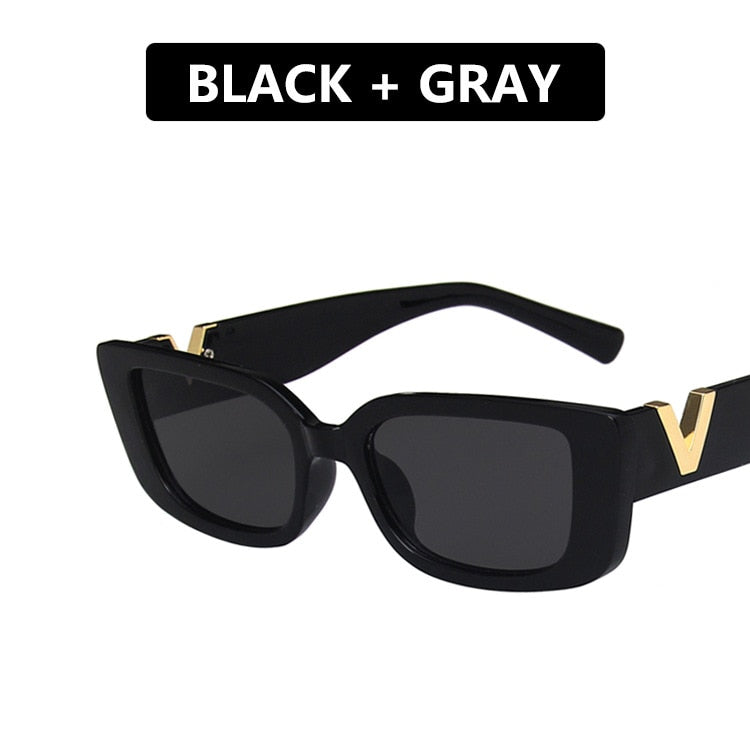 Retro Cat eyt Sunglasses Women 2023 Vintage Designer V Sun Glasses Men Fashion Rectangle Jelly Glasses Women lentes de sol mujer