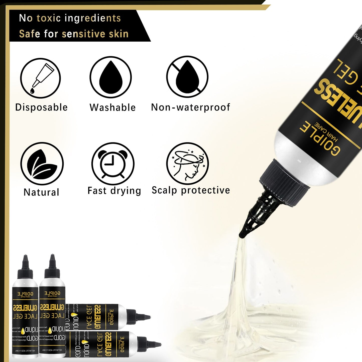 Extreme Hold 113ML Disposable Hair Glueless Lace Liquid Gel Adhesive Temporary Lace Styling Products Lace Wig Bonding Glue