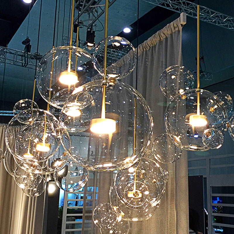 Modern Decor Led Chandeliers for Living Room Indoor Lighting Glass Lampshade Kitchen Ceiling Chandelier Dining Room Pendant Lamp