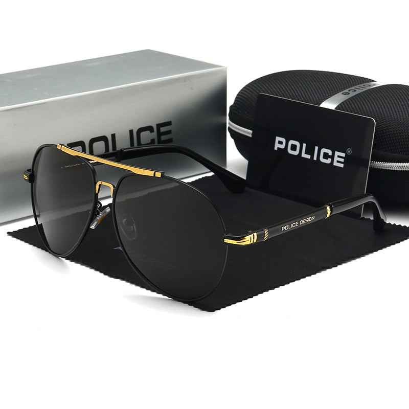 POLICE Men Polarized Sunglasses For Men Women Aluminum Magnesium Sun Glasses Driving Glasses Rectangle Shades For Men Eyewear
