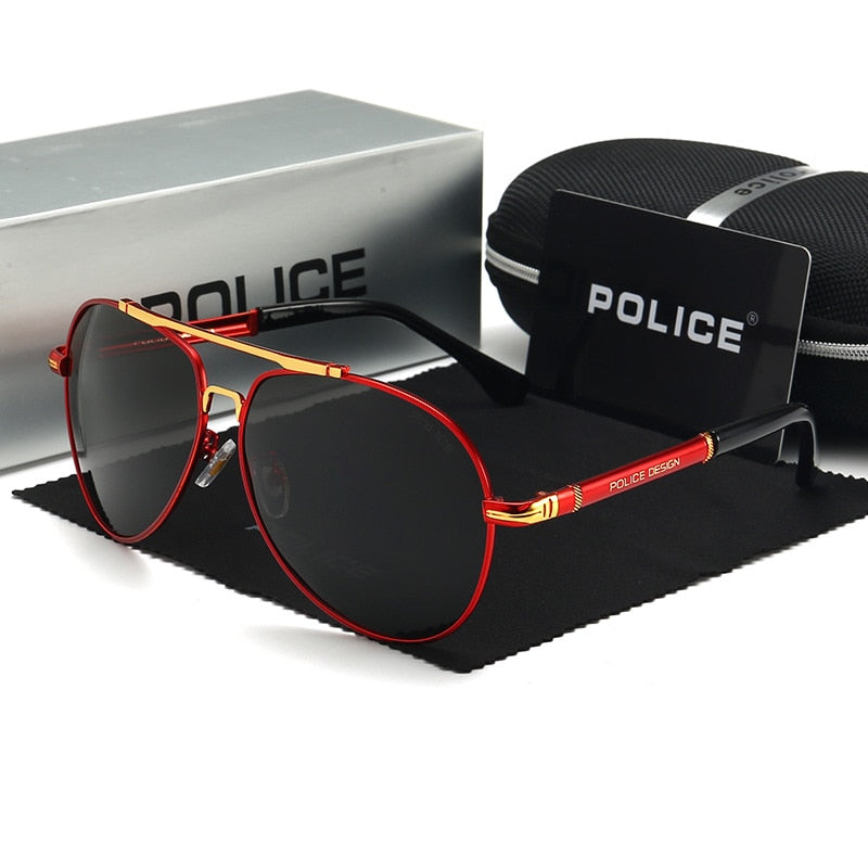 POLICE Men Polarized Sunglasses For Men Women Aluminum Magnesium Sun Glasses Driving Glasses Rectangle Shades For Men Eyewear