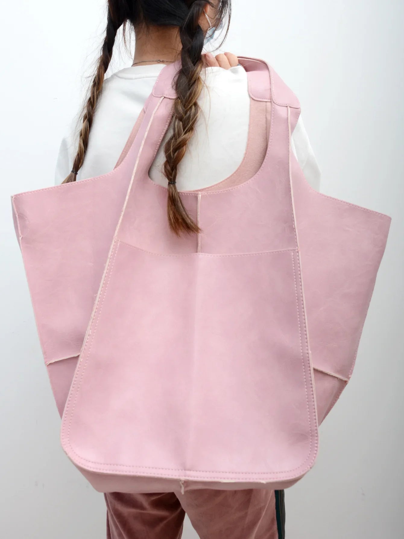 Leather Hasp Bucket Bags Women Handbags Interior Zipper Pockets Shoulder Bags Totes Vintage Style Large Capaccity Soft