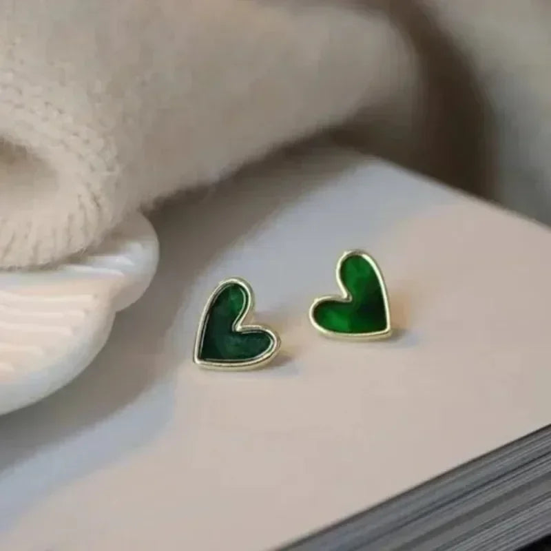 Cute Heart Stud Earrings for Women Girls Daily Wear Love Shape Earring Wedding Simple Ear Piercing Accessories Jewelry Gifts