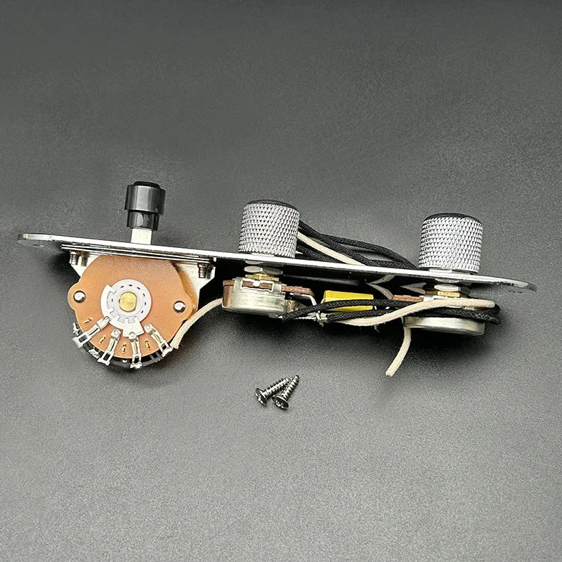 Blade Switch/500K Brass Shaft Pots Vintage Prewired Control Plate Harness for TL Electric Guitar with Waxed Cloth Wire