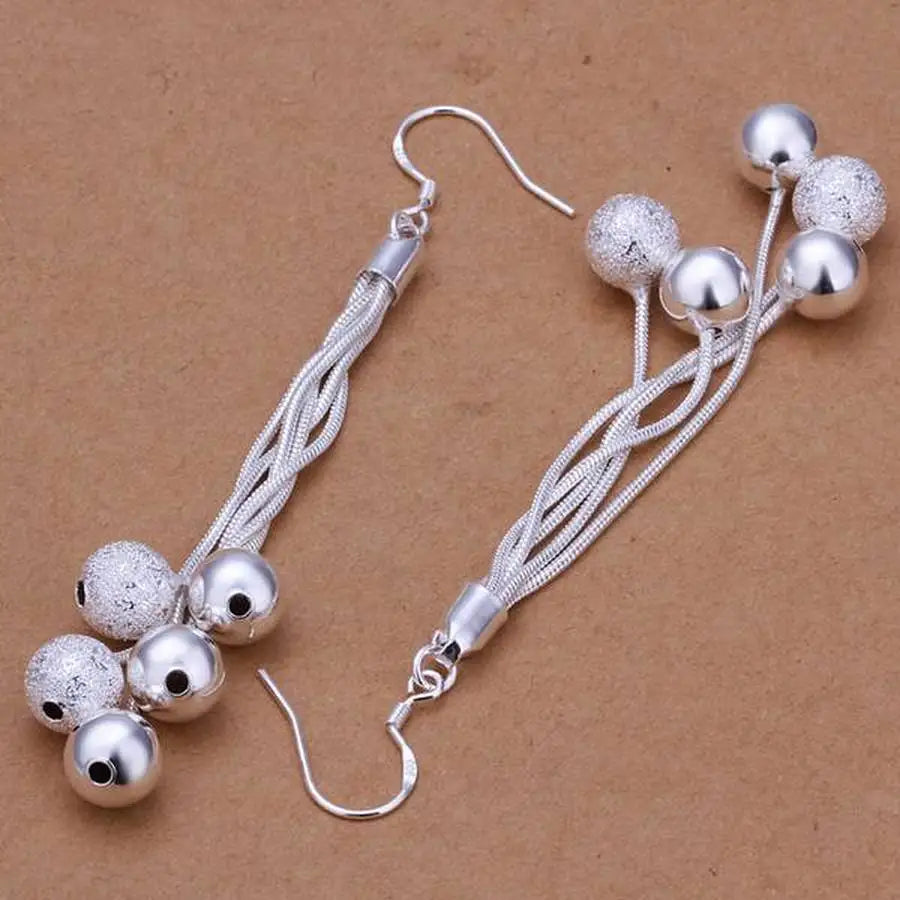 925 Sterling Silver Earring Jewelry wedding trendy fashion bohemian for women elegant nice charms long hook party gifts