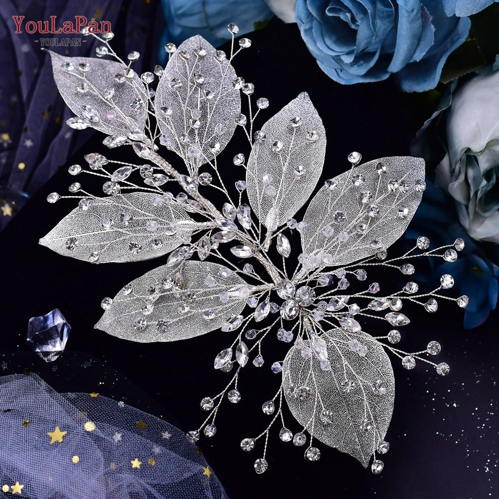 YouLaPan HP240 Luxury Bridal Crown Wedding Hair Accessories Bridal Tiara and Headdress Rhinestone Headband for Women Headpiece