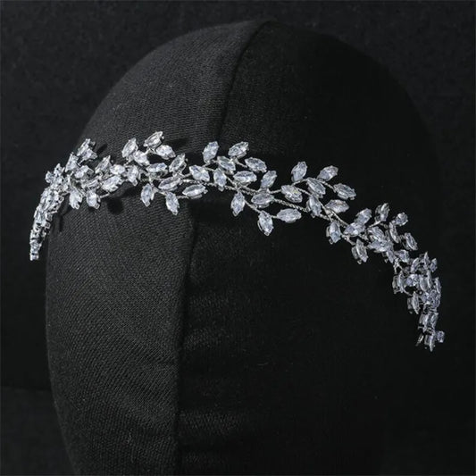 Luxury Bridal Headband Wedding Hair Pieces Zirconia CZ Bride Headpiece Tiaras Crowns 15 Years Girl Women Diadem Prom Headdress