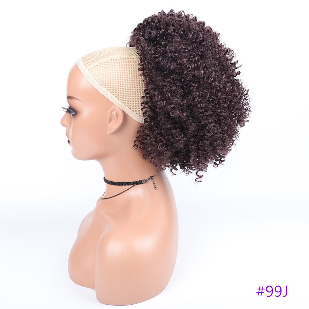 Synthetic Long Afro Kinky Curly Ponytail Synthetic Drawstring Ponytail Clip-In Hair Extension For Women Natural Looking