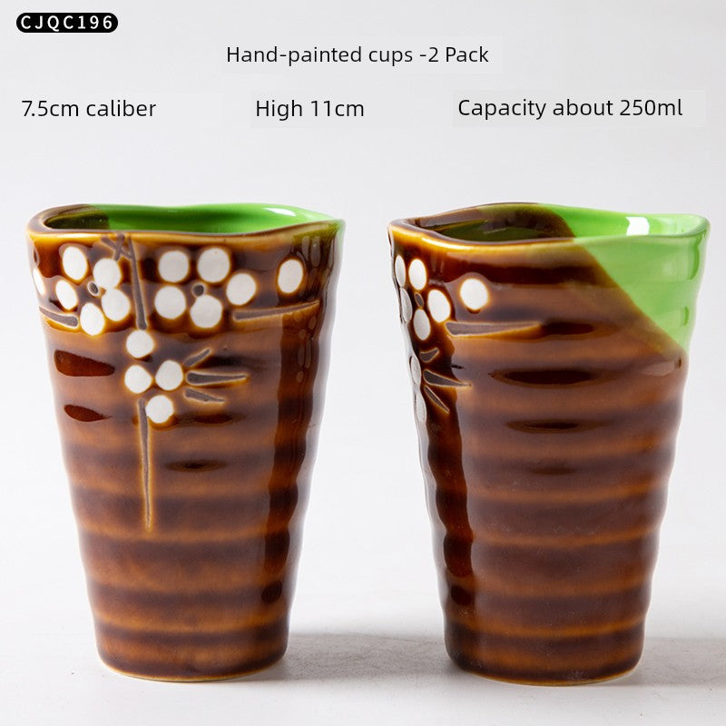 Cup Ceramic Mug with Cover Spoon Tea Cup Retro Domestic Coffee Cup Creative Personalized Trend Couple's Cups