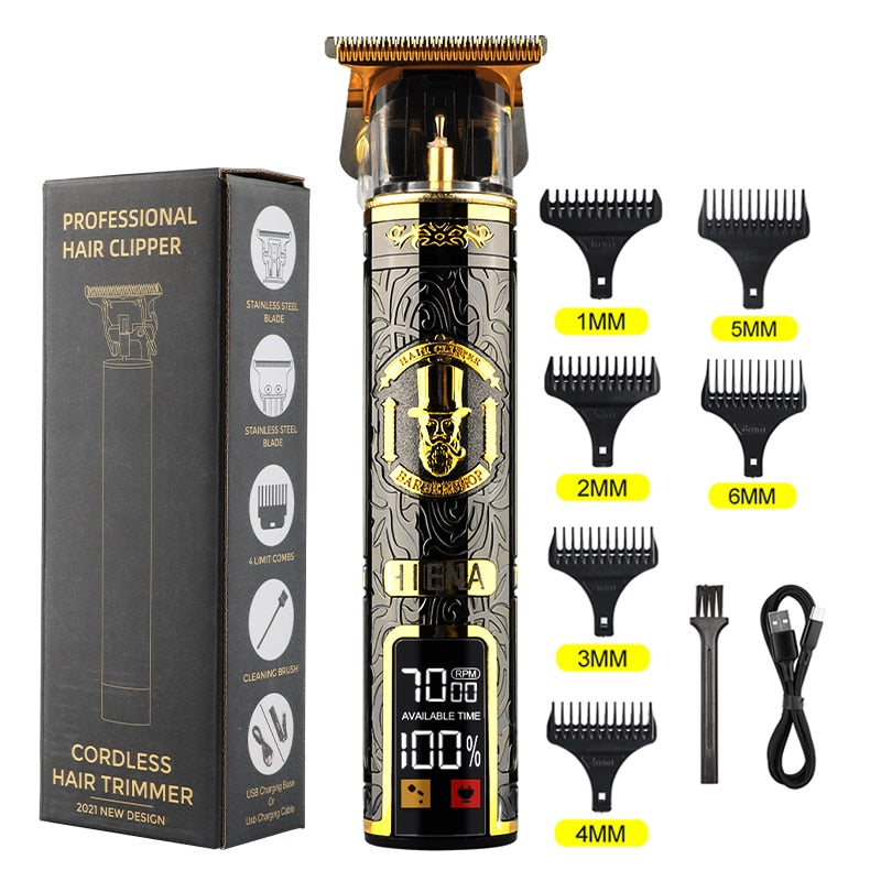 HIENA White Set Dragon Professional Hair Clipper Cordless Hair Trimmer For Men Shaver Hair Cutting Machine Barber Machin Beard