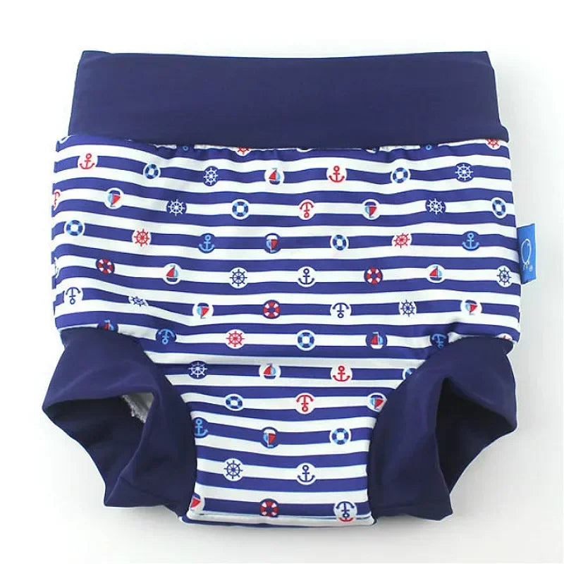 Leakproof Swimming Diaper Newborn Baby High Waist Swimming Nappies Baby Boys Girls Cartoon Printed Cloth Diapers