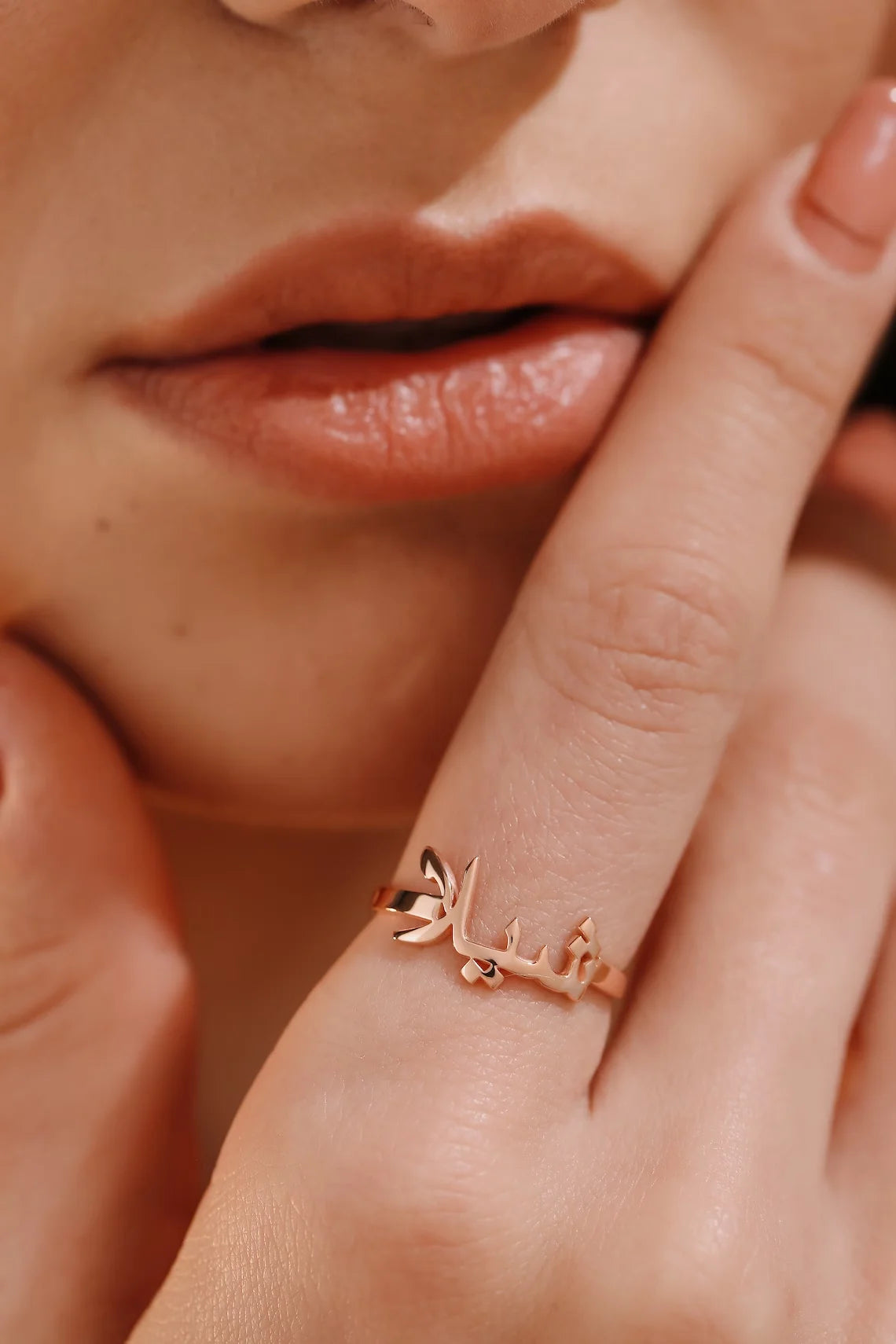 Arabic Custom Name Gold Ring for Women Stainless Steel Personalized Adjustable Customized Heart Rings Wedding Bridesmaid Jewelry