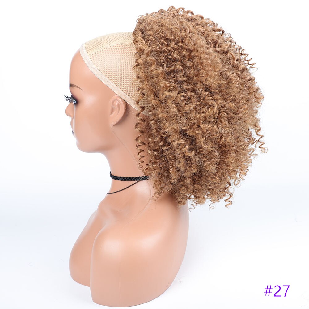 Synthetic Long Afro Kinky Curly Ponytail Synthetic Drawstring Ponytail Clip-In Hair Extension For Women Natural Looking