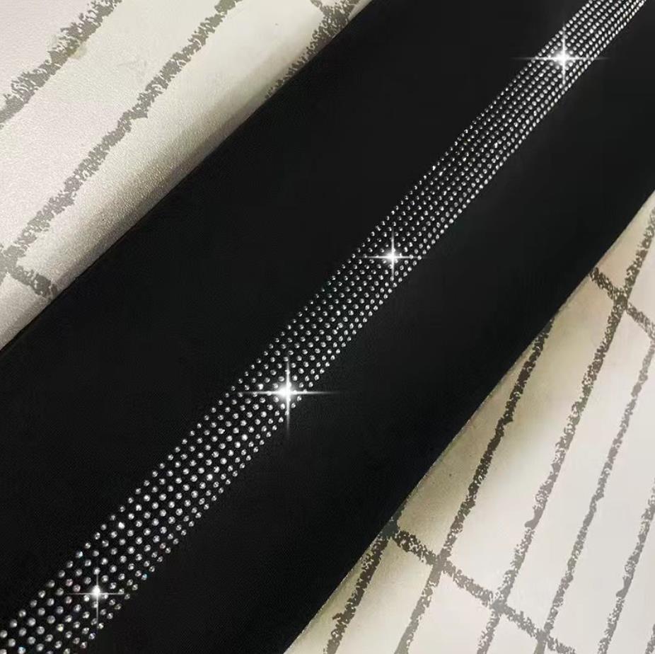 New Autumn Winter High Waist Stretch Thicken Velvet Women Leggings Blingbling Hot Drilling Ankle-length Bottoming Pants Black