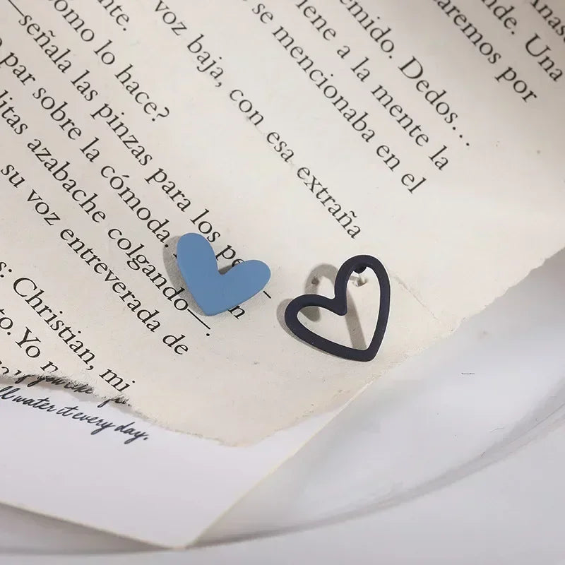 Cute Heart Stud Earrings for Women Girls Daily Wear Love Shape Earring Wedding Simple Ear Piercing Accessories Jewelry Gifts