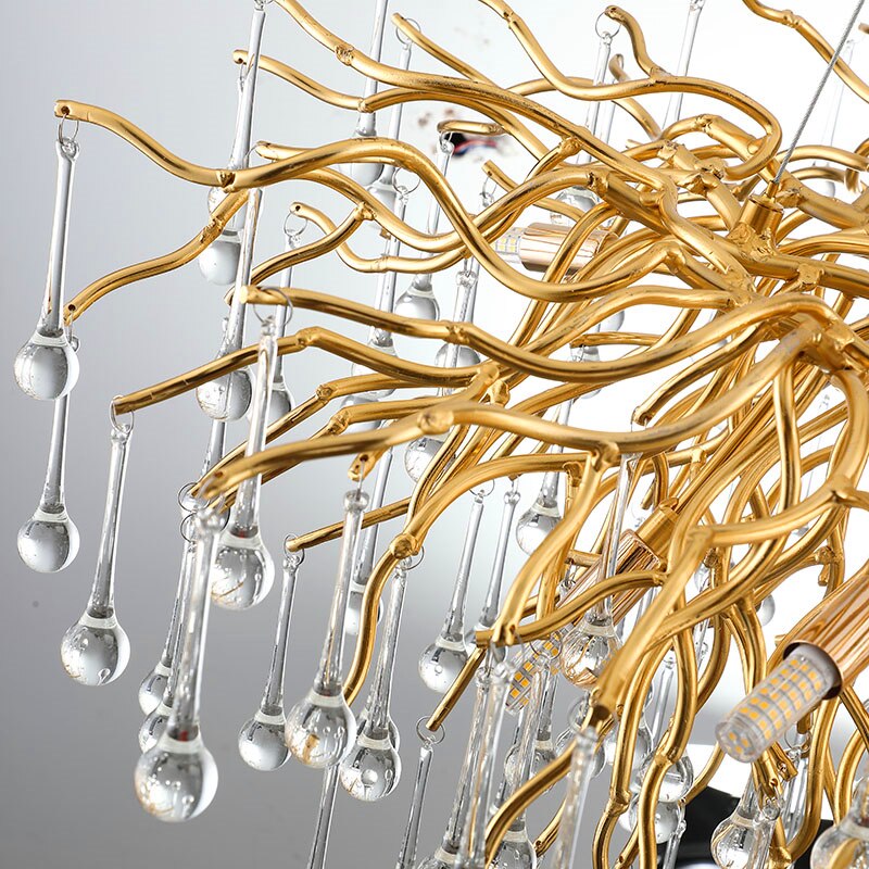 Nordic Luxury Crystal LED Chandelier LOFT Villa Large Lustre Ceiling Chandeliers for Living Room Hotel Home Lamp Indoor Lighting