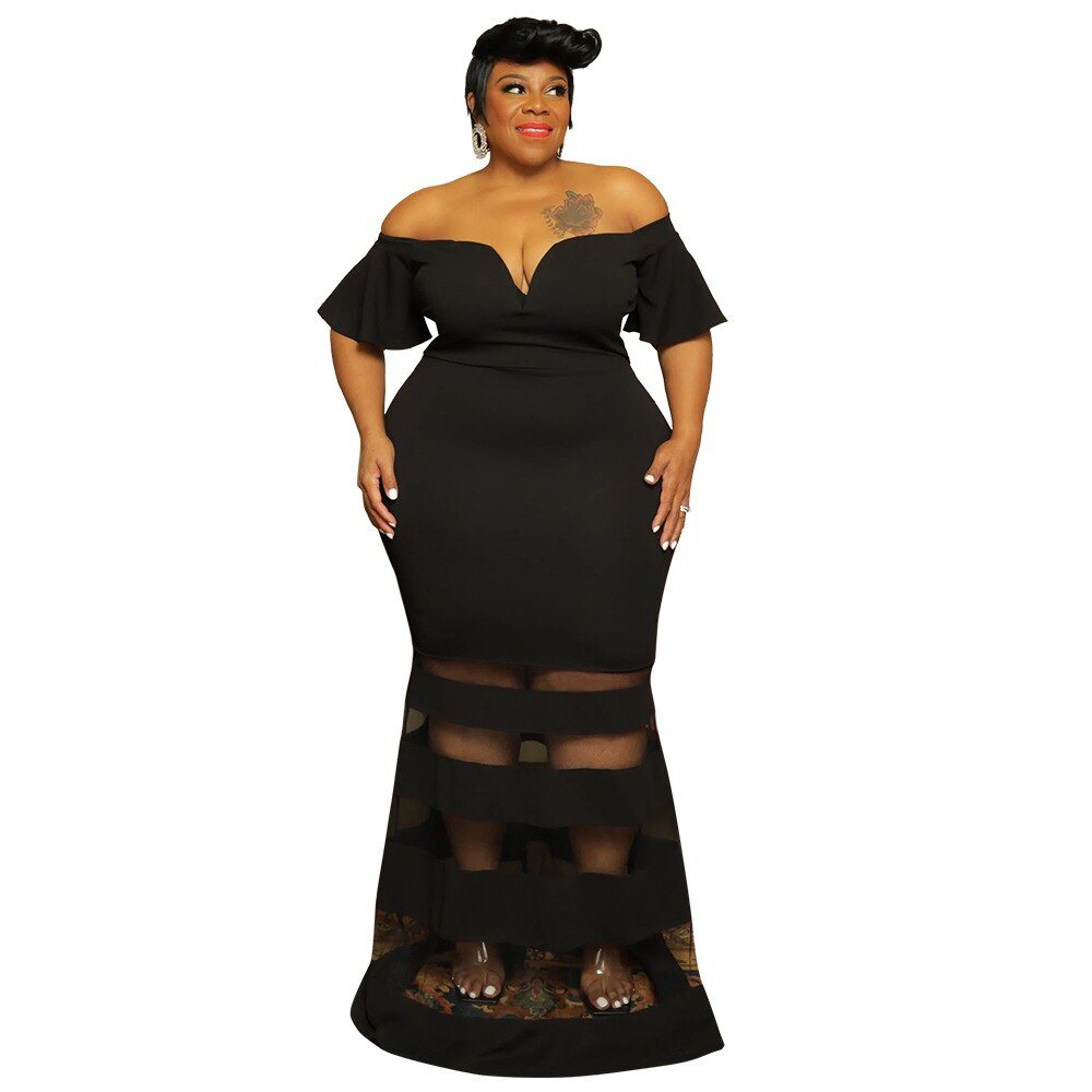 Plus Size Women Party Dresses Mesh Puff Sleeve White Dress Female Luxury Designer Cloth 2023 Spring Evening Birthday Robe