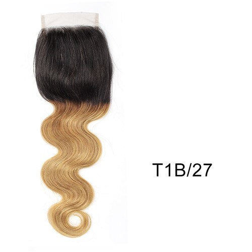 MOGUL HAIR Color 8 Ash Blonde Dark Brown Remy Human Hair Closure Indian Body Wave Hand Tied 4*4 Lace Closure Free Middle Part