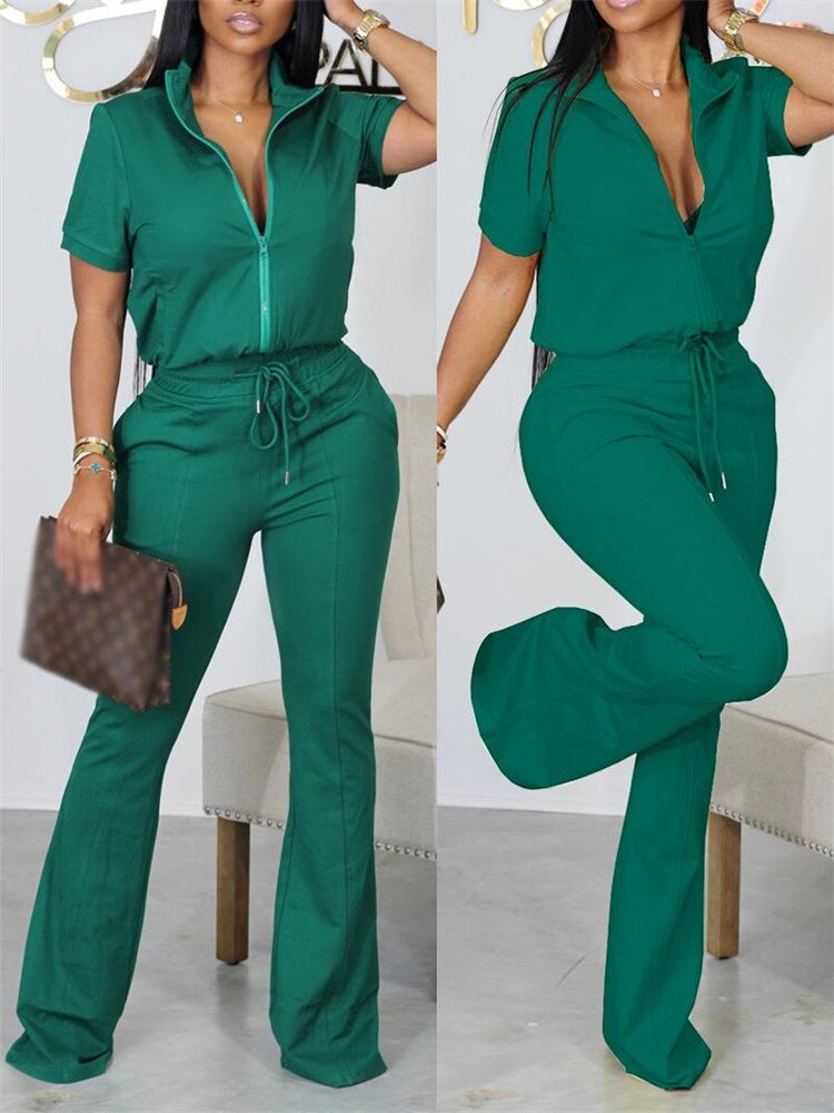 2023 Two Piece Sets Womens Geometric Print Zip Up Top &amp; Drawstring Pants Set Outifits Fashion Tracksuits Casual T Female Outfit