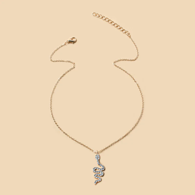 New Snake Necklace Animal Pendant Women Snake Dangle Necklace Minimalist Style Alloy Trendy Female Birthday Jewelry Party Gift