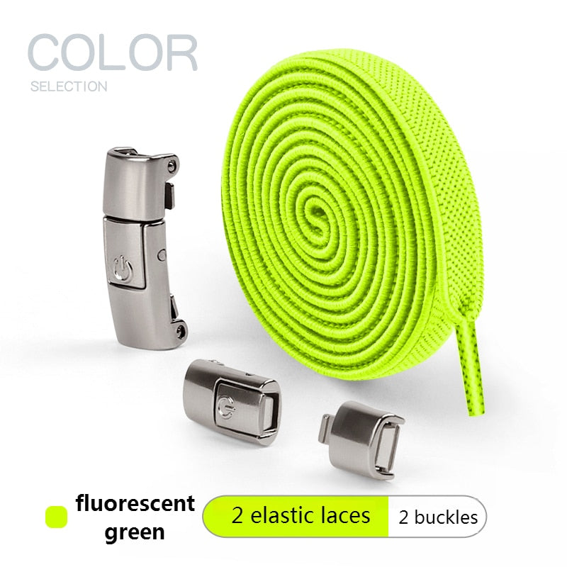 2022 No Tie Shoe laces Press Lock Shoelaces without ties Elastic Laces Sneaker Kids Adult 8MM Widened Flat Shoelace for Shoes