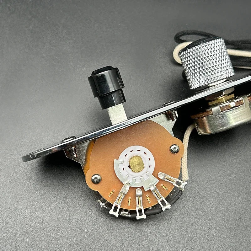 Blade Switch/500K Brass Shaft Pots Vintage Prewired Control Plate Harness for TL Electric Guitar with Waxed Cloth Wire